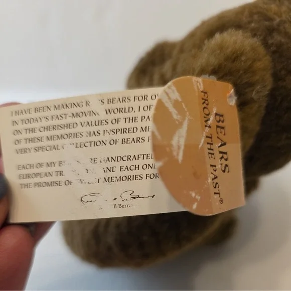 Russ Bears from the Past Bixby Teddy Bear Plush Tag Corduroy Paws Vintage Brown - Picture 5 of 5
